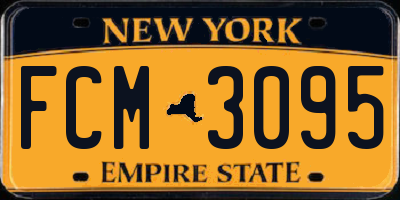 NY license plate FCM3095