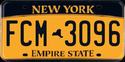 NY license plate FCM3096