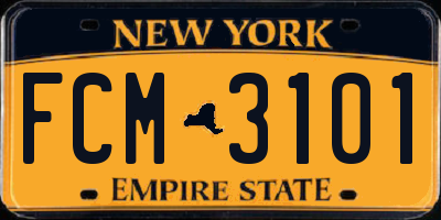NY license plate FCM3101