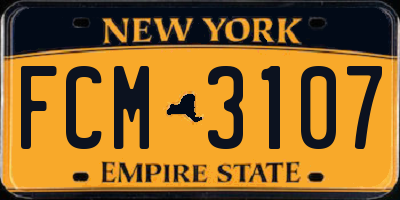 NY license plate FCM3107