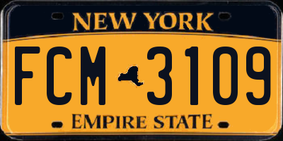 NY license plate FCM3109