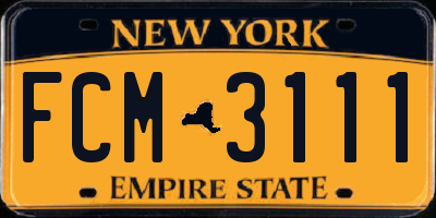 NY license plate FCM3111