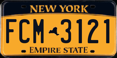 NY license plate FCM3121