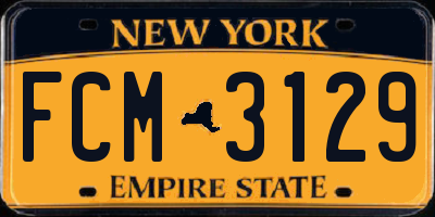 NY license plate FCM3129