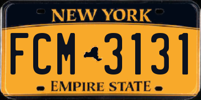 NY license plate FCM3131
