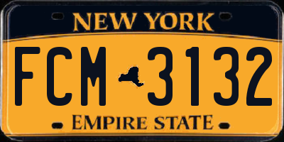 NY license plate FCM3132