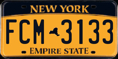 NY license plate FCM3133