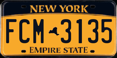 NY license plate FCM3135