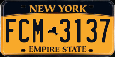 NY license plate FCM3137