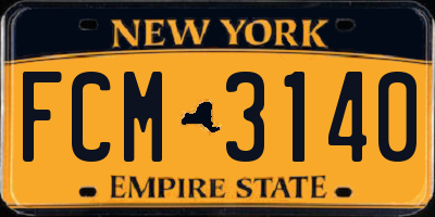 NY license plate FCM3140