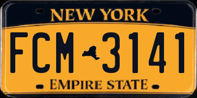 NY license plate FCM3141
