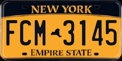 NY license plate FCM3145