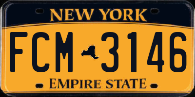 NY license plate FCM3146