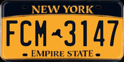 NY license plate FCM3147