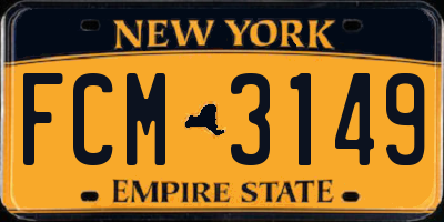 NY license plate FCM3149