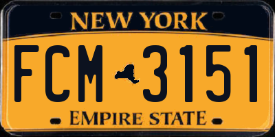 NY license plate FCM3151