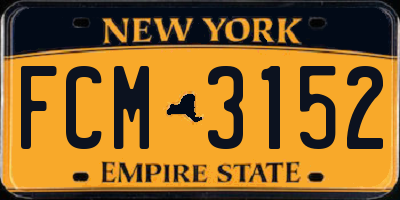 NY license plate FCM3152