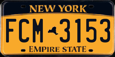 NY license plate FCM3153