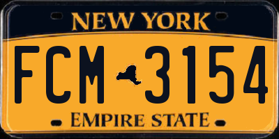 NY license plate FCM3154
