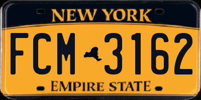 NY license plate FCM3162