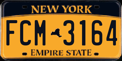 NY license plate FCM3164