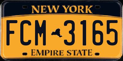 NY license plate FCM3165