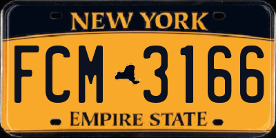 NY license plate FCM3166