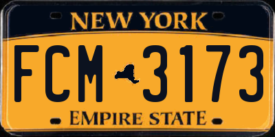 NY license plate FCM3173