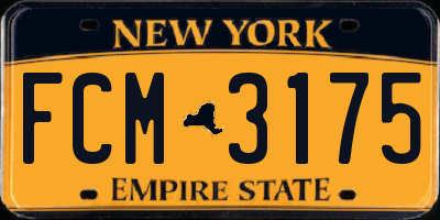 NY license plate FCM3175