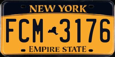 NY license plate FCM3176