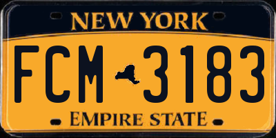 NY license plate FCM3183