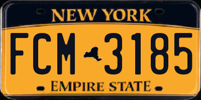 NY license plate FCM3185
