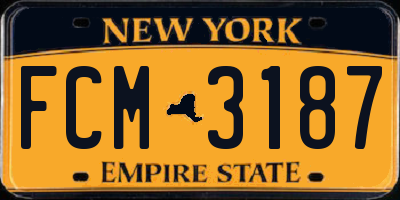 NY license plate FCM3187