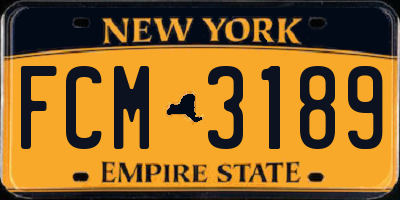 NY license plate FCM3189