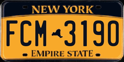 NY license plate FCM3190
