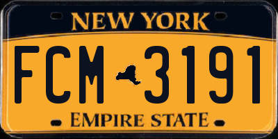 NY license plate FCM3191