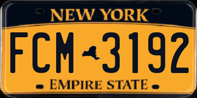 NY license plate FCM3192