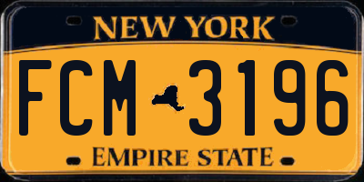 NY license plate FCM3196