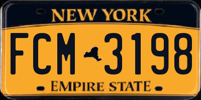 NY license plate FCM3198