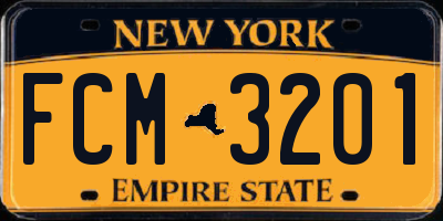 NY license plate FCM3201