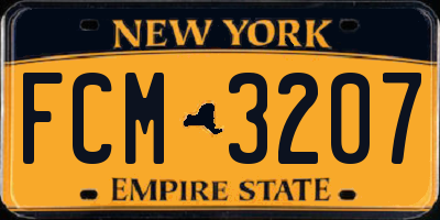 NY license plate FCM3207