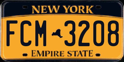 NY license plate FCM3208