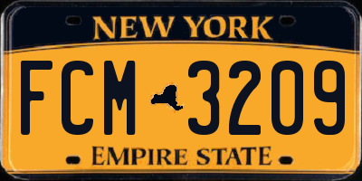 NY license plate FCM3209