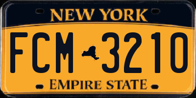 NY license plate FCM3210