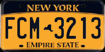 NY license plate FCM3213