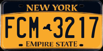 NY license plate FCM3217