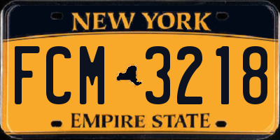 NY license plate FCM3218