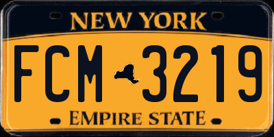NY license plate FCM3219