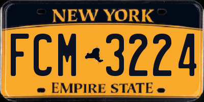 NY license plate FCM3224