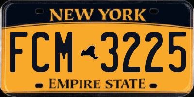 NY license plate FCM3225
